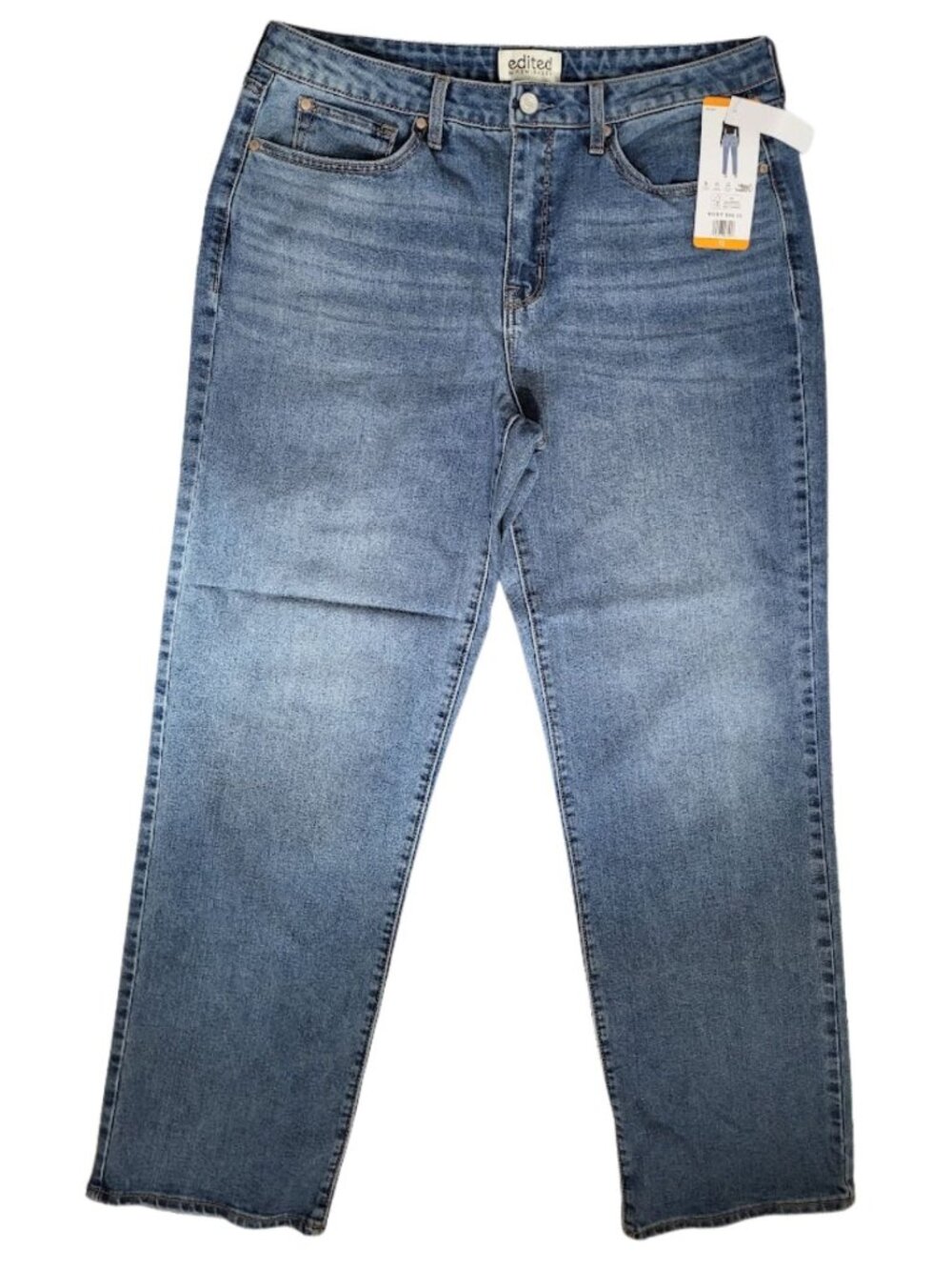 EDITED BY REMI BADER NWT Loose Straight Blue Denim Jeans - Women's 12